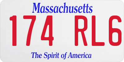 MA license plate 174RL6