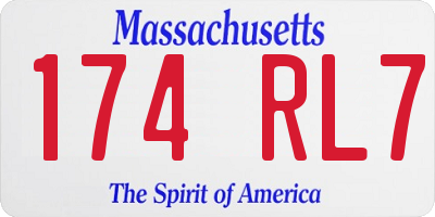 MA license plate 174RL7