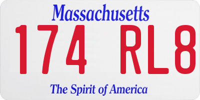 MA license plate 174RL8
