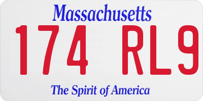 MA license plate 174RL9