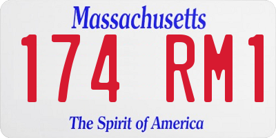 MA license plate 174RM1
