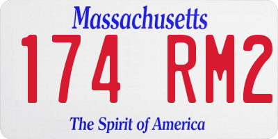MA license plate 174RM2