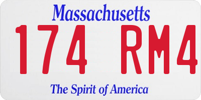 MA license plate 174RM4
