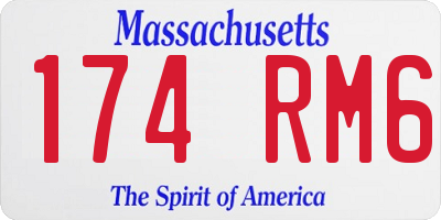MA license plate 174RM6