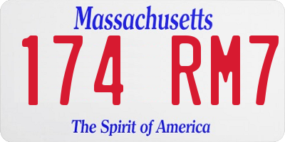 MA license plate 174RM7