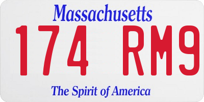 MA license plate 174RM9