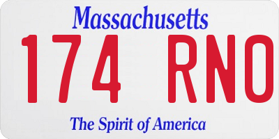 MA license plate 174RN0