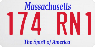 MA license plate 174RN1