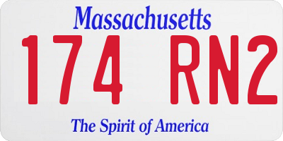MA license plate 174RN2
