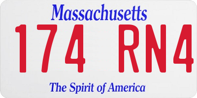 MA license plate 174RN4