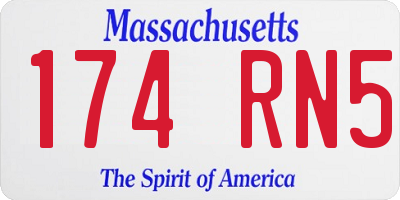 MA license plate 174RN5