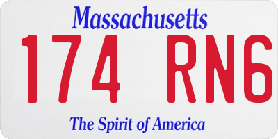 MA license plate 174RN6