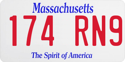 MA license plate 174RN9