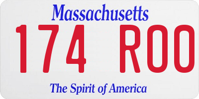 MA license plate 174RO0