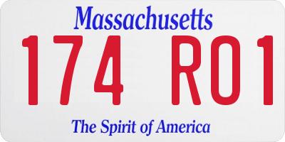 MA license plate 174RO1