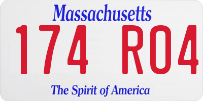 MA license plate 174RO4