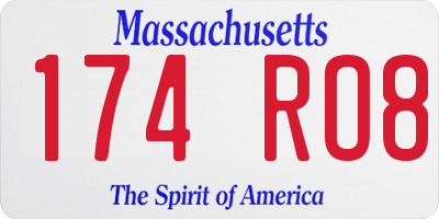 MA license plate 174RO8