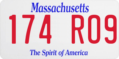 MA license plate 174RO9