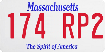 MA license plate 174RP2