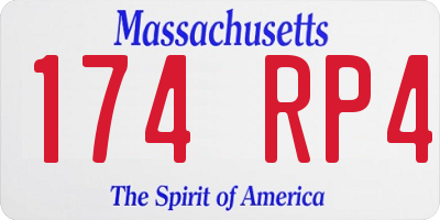 MA license plate 174RP4
