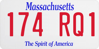 MA license plate 174RQ1
