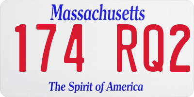 MA license plate 174RQ2