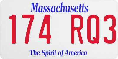 MA license plate 174RQ3