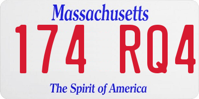 MA license plate 174RQ4
