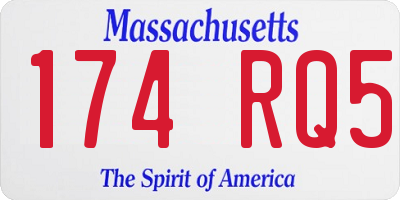 MA license plate 174RQ5