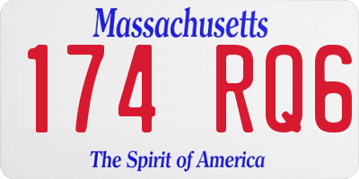 MA license plate 174RQ6