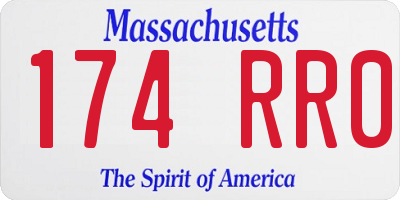 MA license plate 174RR0