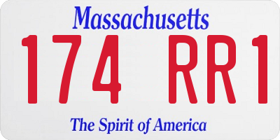 MA license plate 174RR1