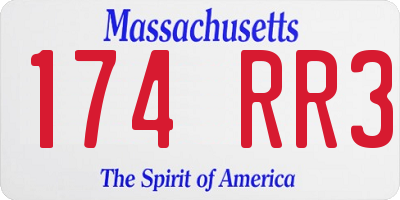 MA license plate 174RR3