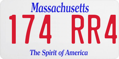 MA license plate 174RR4