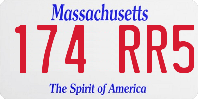 MA license plate 174RR5