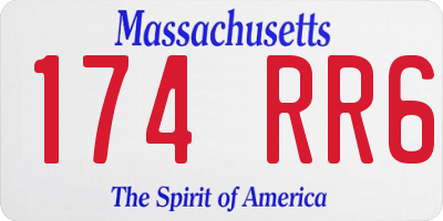 MA license plate 174RR6