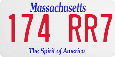 MA license plate 174RR7