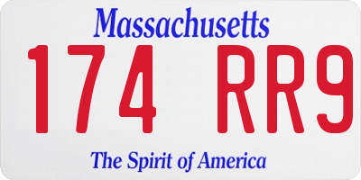 MA license plate 174RR9
