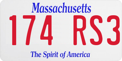 MA license plate 174RS3