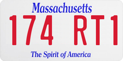 MA license plate 174RT1