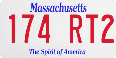MA license plate 174RT2