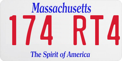 MA license plate 174RT4