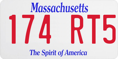 MA license plate 174RT5