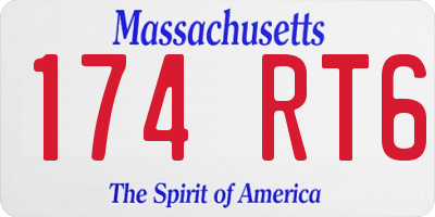 MA license plate 174RT6