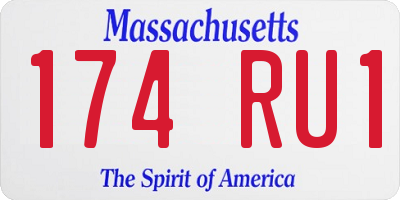 MA license plate 174RU1