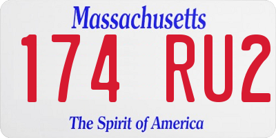 MA license plate 174RU2