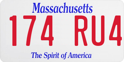 MA license plate 174RU4