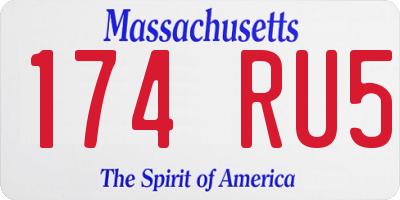MA license plate 174RU5