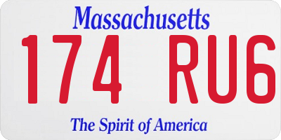 MA license plate 174RU6
