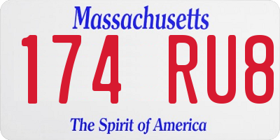 MA license plate 174RU8